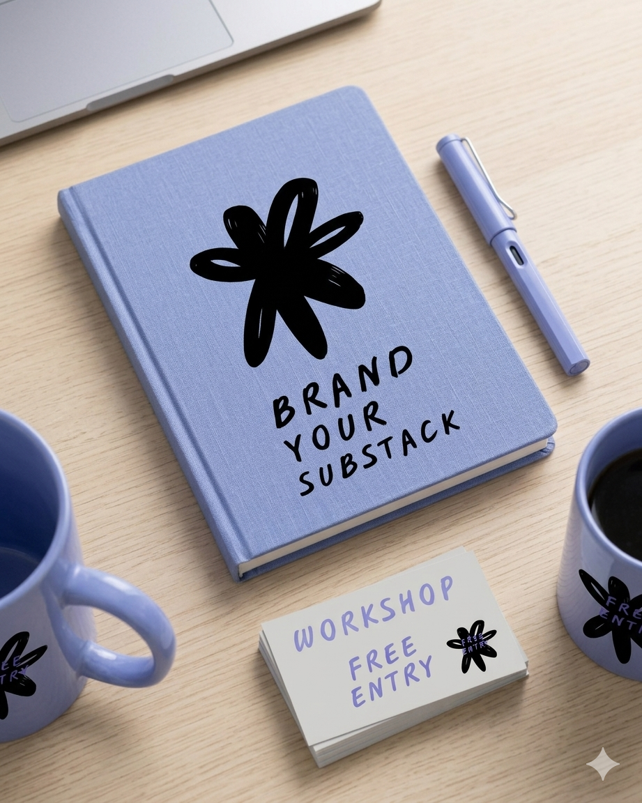 Notebook with “Substack Branding” written on it, representing Substack branding strategy for newsletters