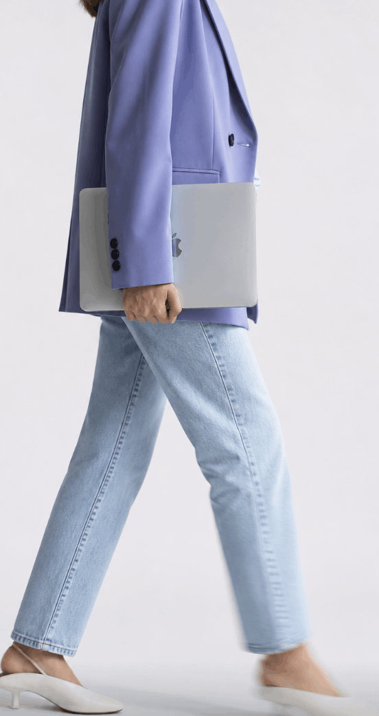 Woman with laptop ready to book a Substack audit
