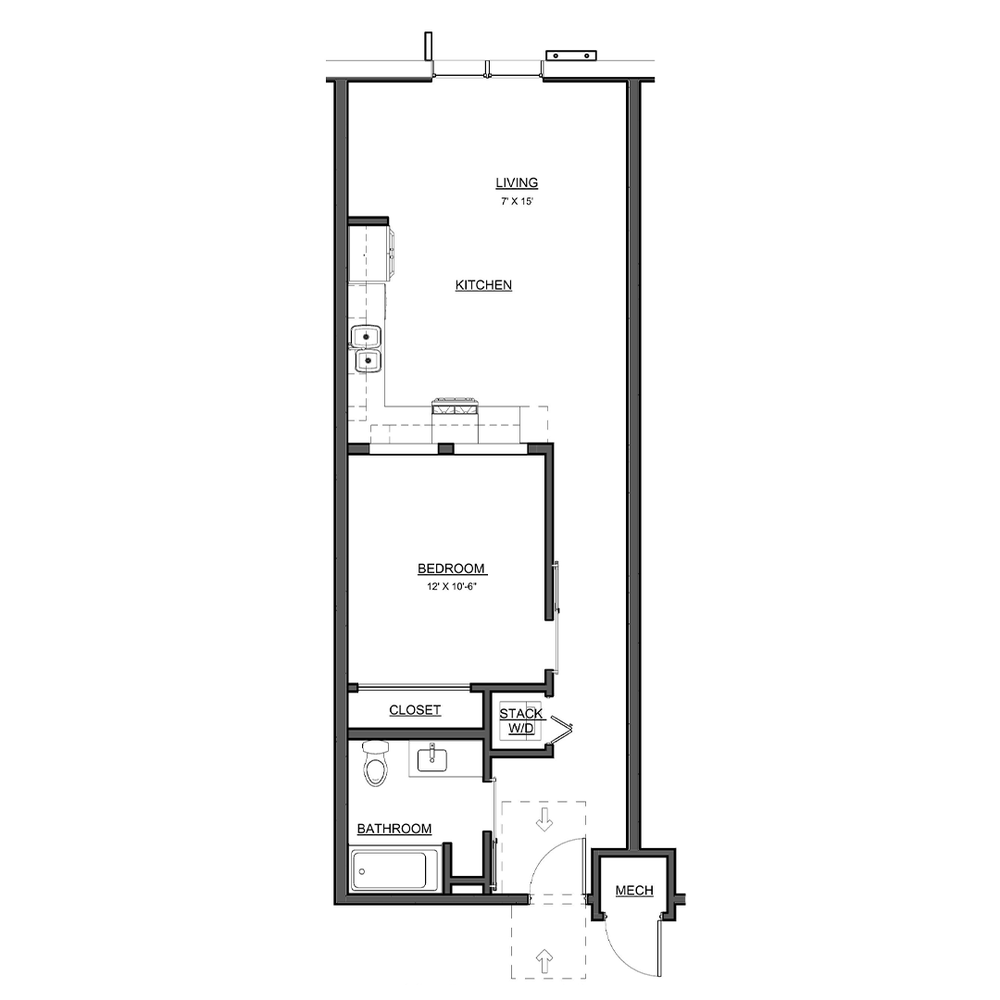 One Bedroom Floor Plan