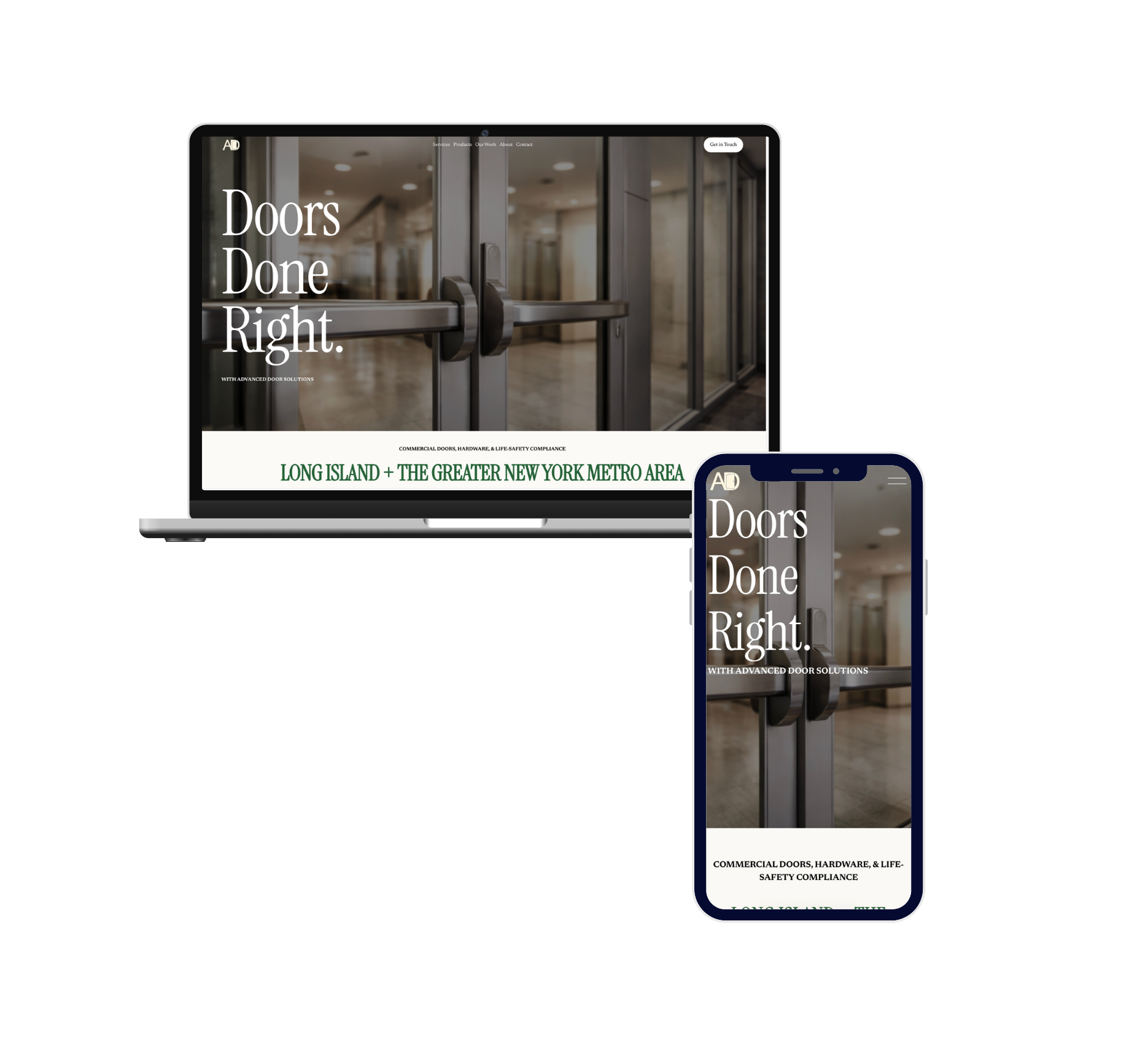 Website for a contracting company, mobile optimization