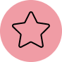 Icono de una estrella rosa en un círculo rosa.