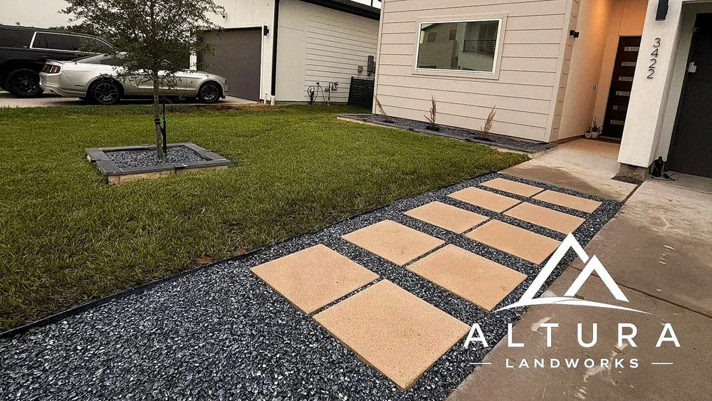 Paver walkway installed by Altura Landworks