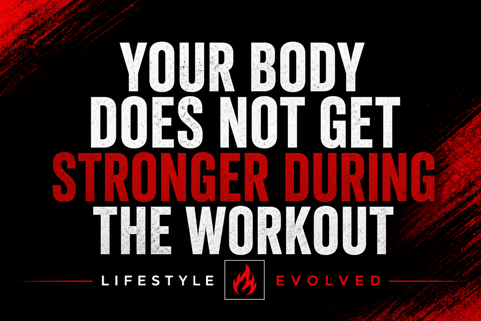 YOUR BODY DOES NOT GET STRONGER DURING THE WORKOUT