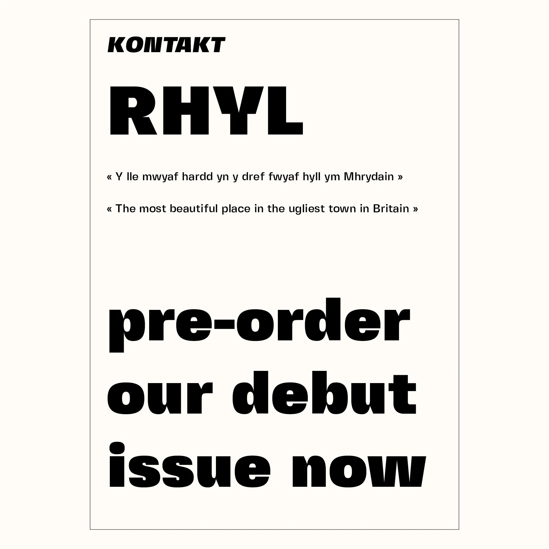 Kontakt 001: Rhyl (PRE-ORDER)