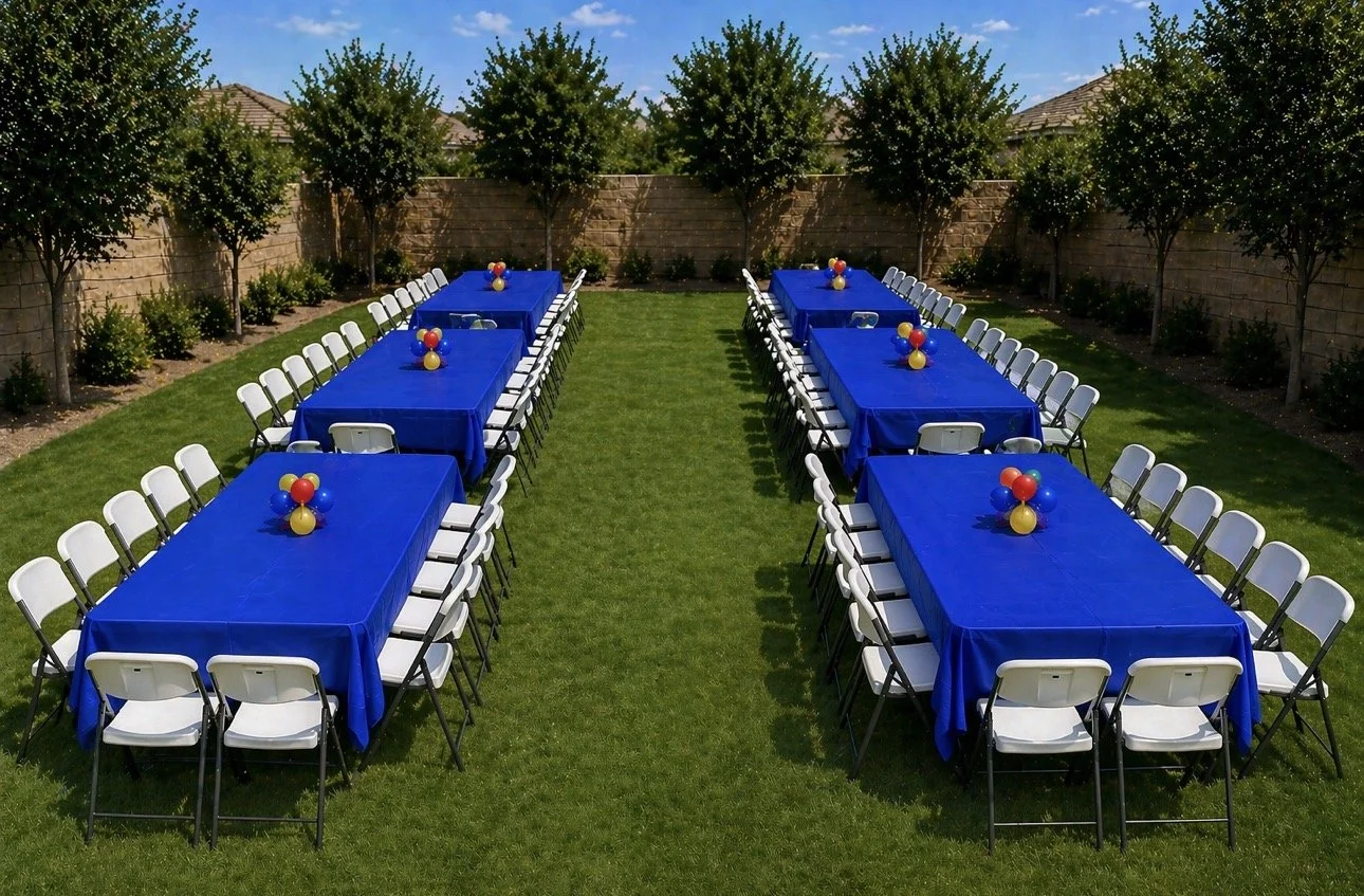 6 6 ft Tables and 48 Chairs
