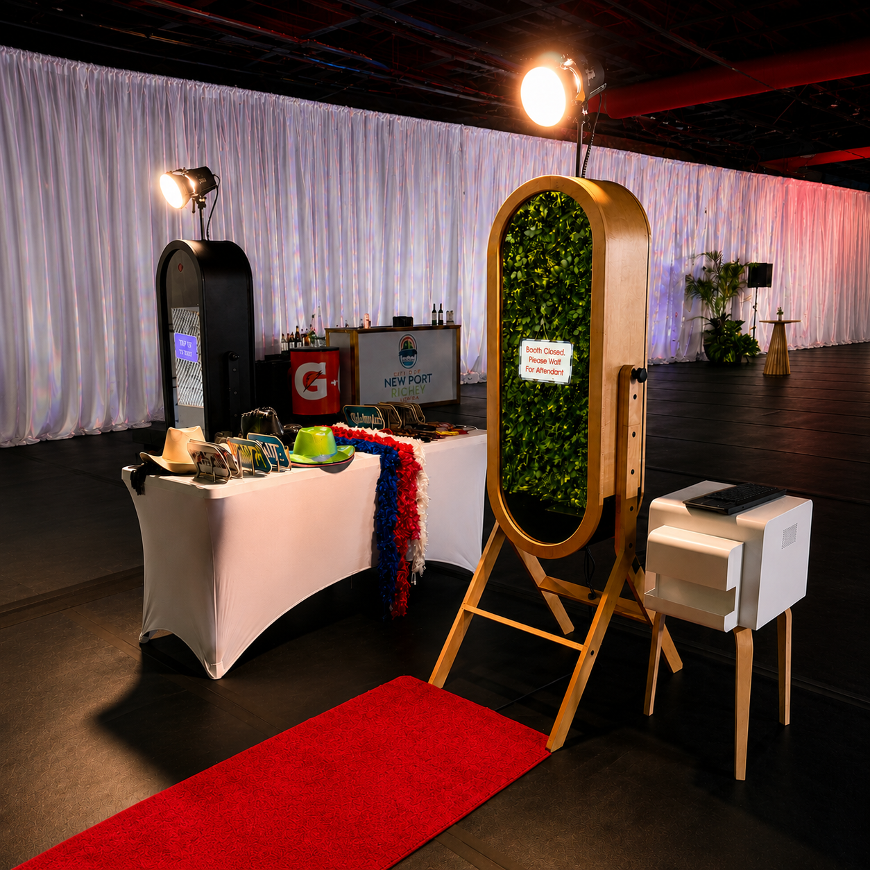 Interactive mirror photo booth experience for wedding and corporate events