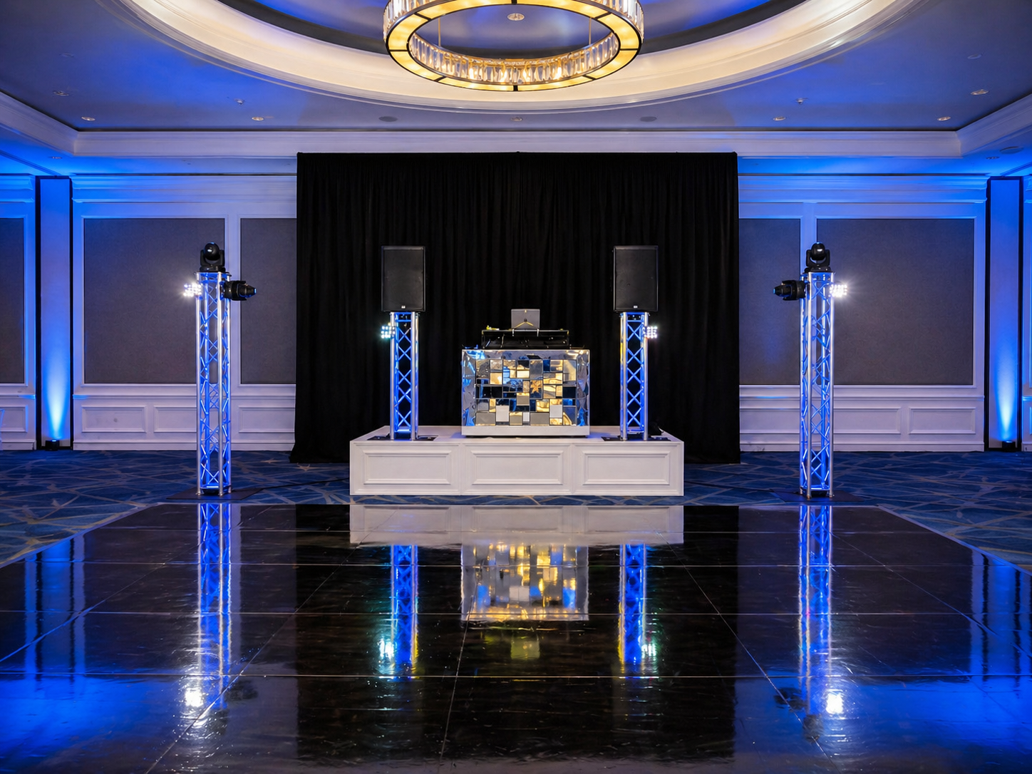 Tampa corporate event DJ, sound, lighting, and truss setup by Total Class Entertainment