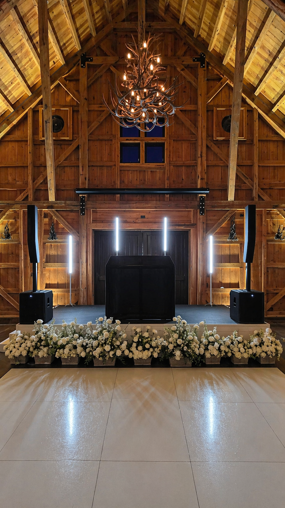 DJ, sound, and lighting setup by Total Class Entertainment at Mision Lago Estate wedding