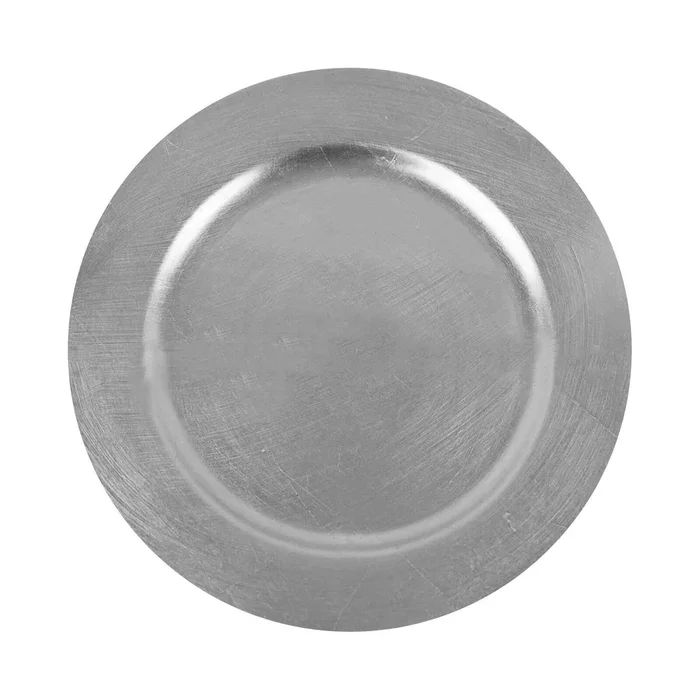 13' Acrylic Charger Plate - Metallic Silver