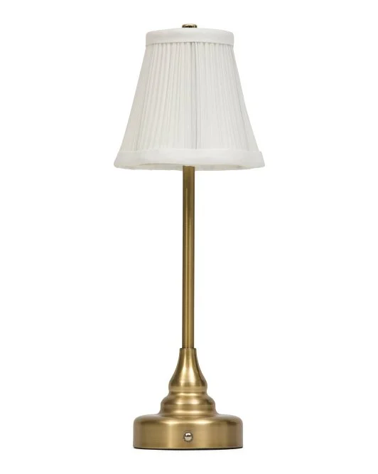 Tabletop Lamp - Gold Base and White Lampshade