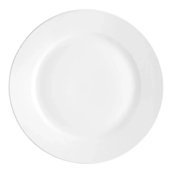 12" Bright White Wide Rim Rolled Edge Stoneware Dinner Plate