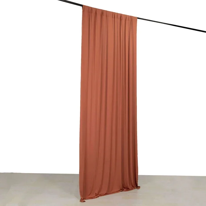 5' x 10' Stretch Backdrop Curtain - Terracotta (Rust)