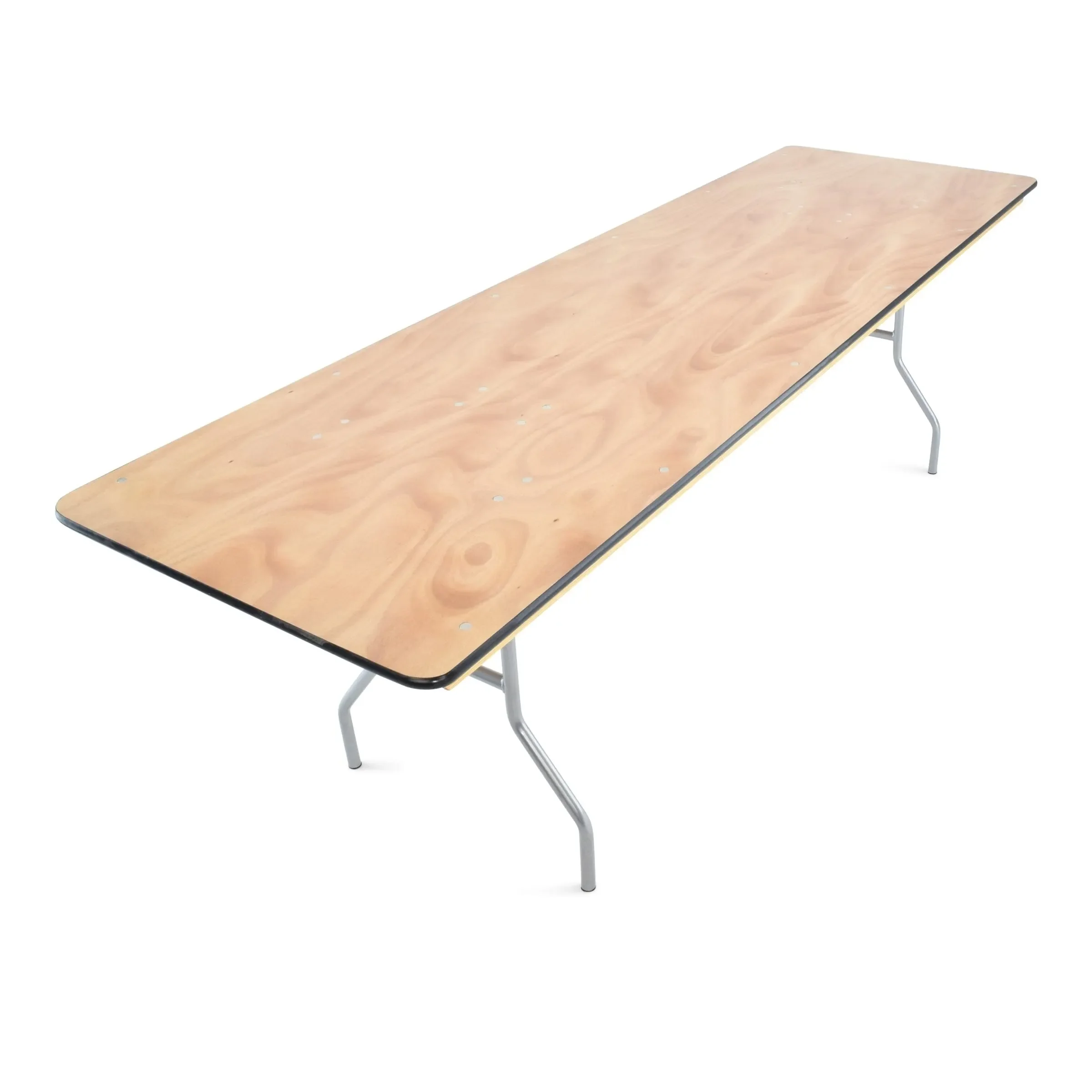 8-Foot Rectangular Wood Folding Banquet Table