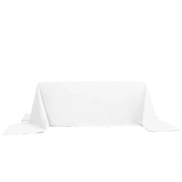 90"x156" Rectangular Tablecloth - White