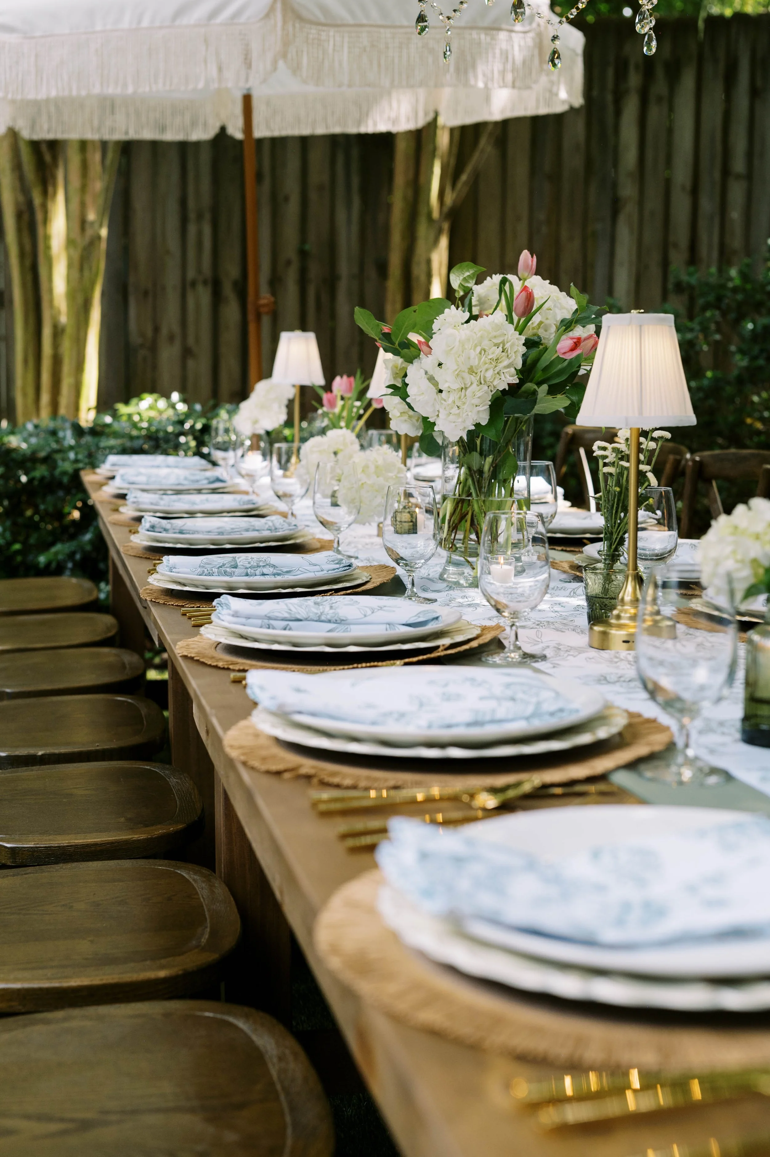 Close-up of place setting — event rentals Decatur GA