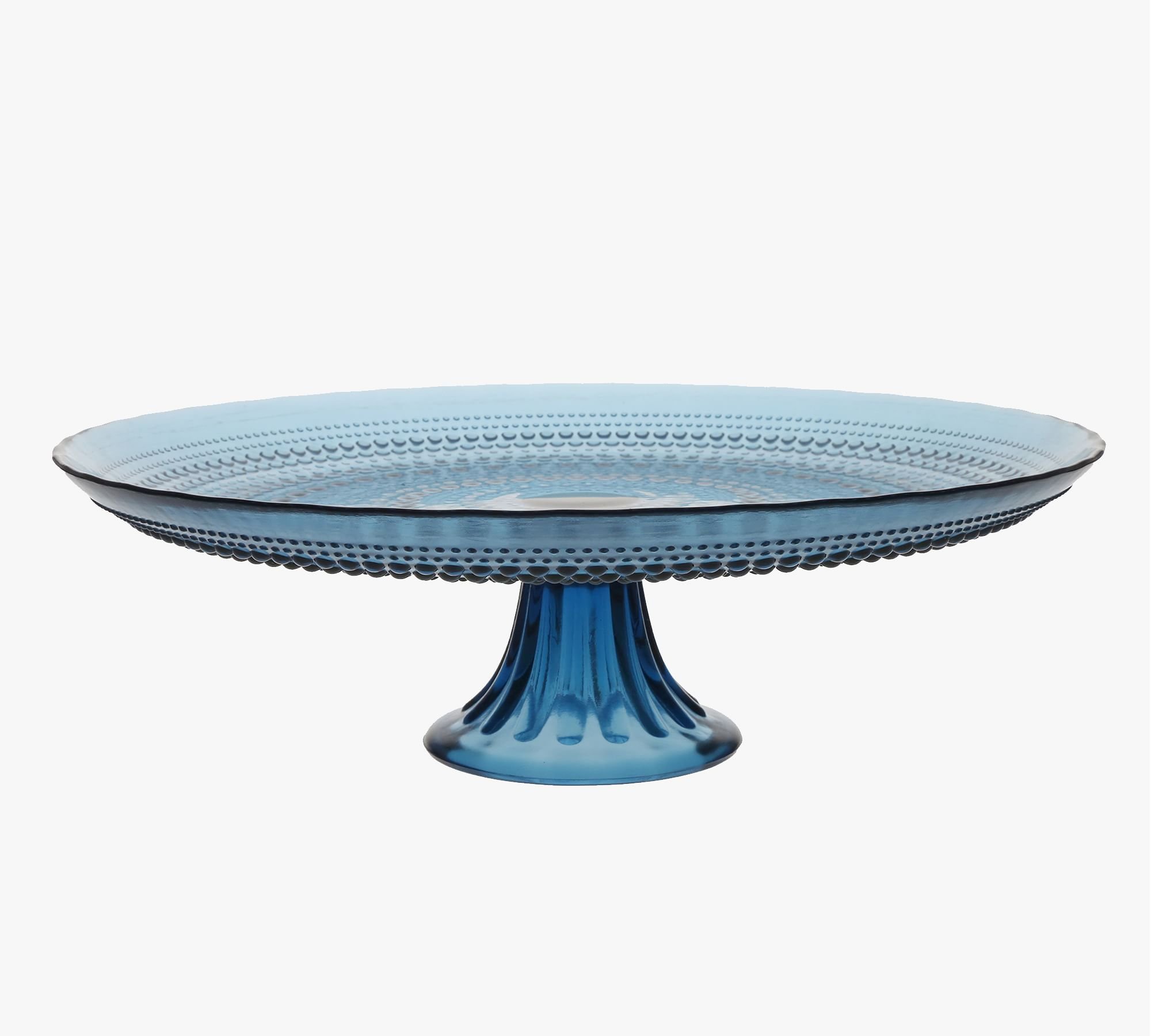 Jupiter Beaded Glass Cake Stand - Blue