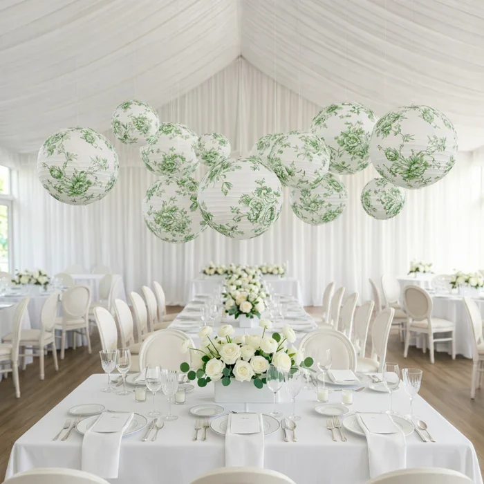 paper lanterns - green toile - 2.webp