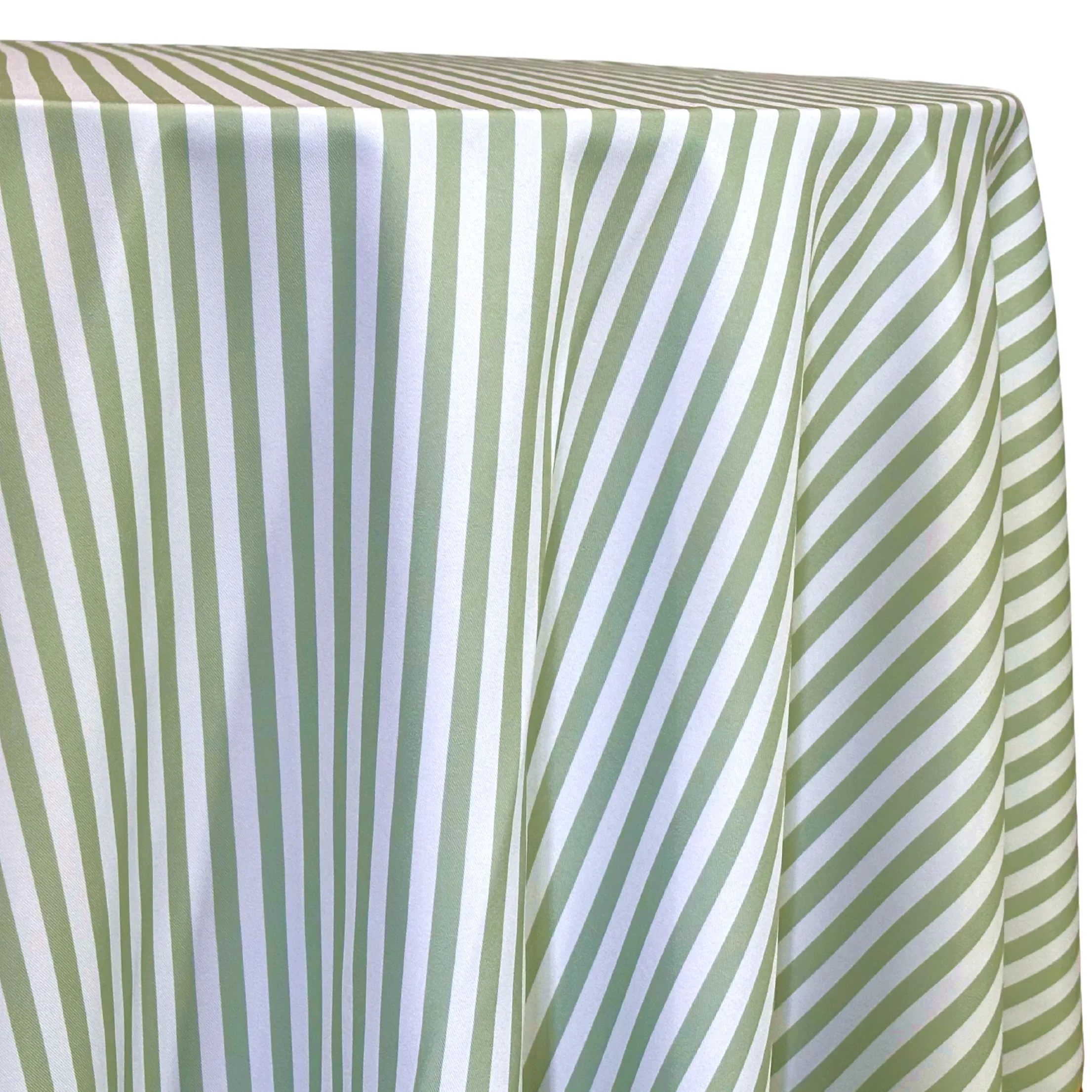 90''x156'' Rectangular Premium Striped Seersucker Tablecloth - Sage Green