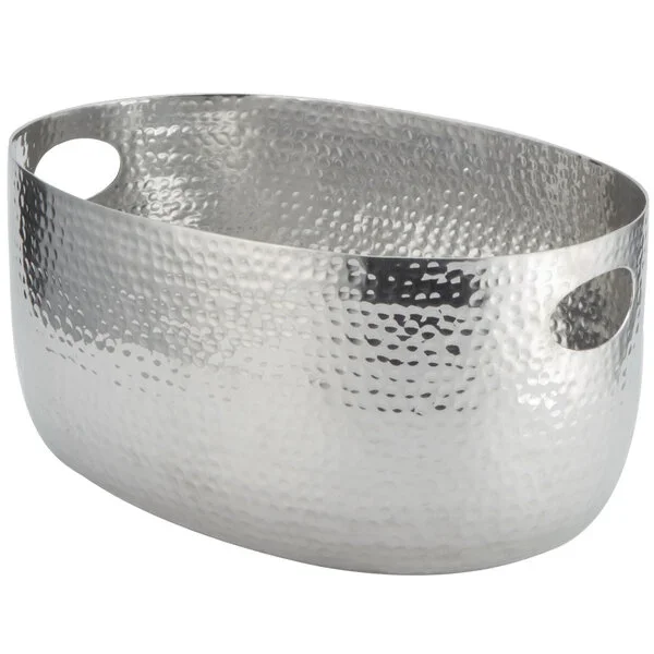 Silver Hammered Aluminum Beverage Tub