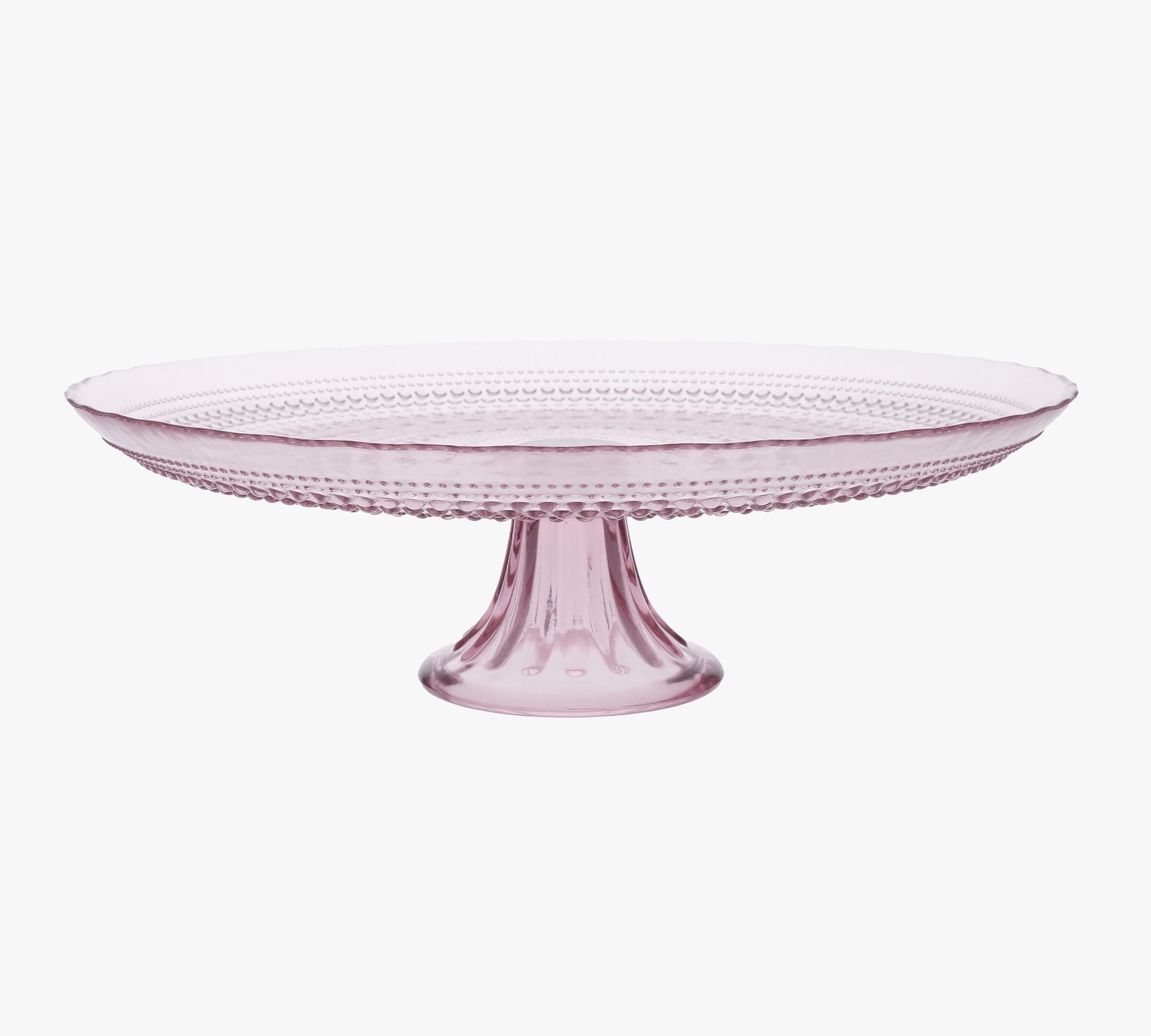 Jupiter Beaded Glass Cake Stand - Pink