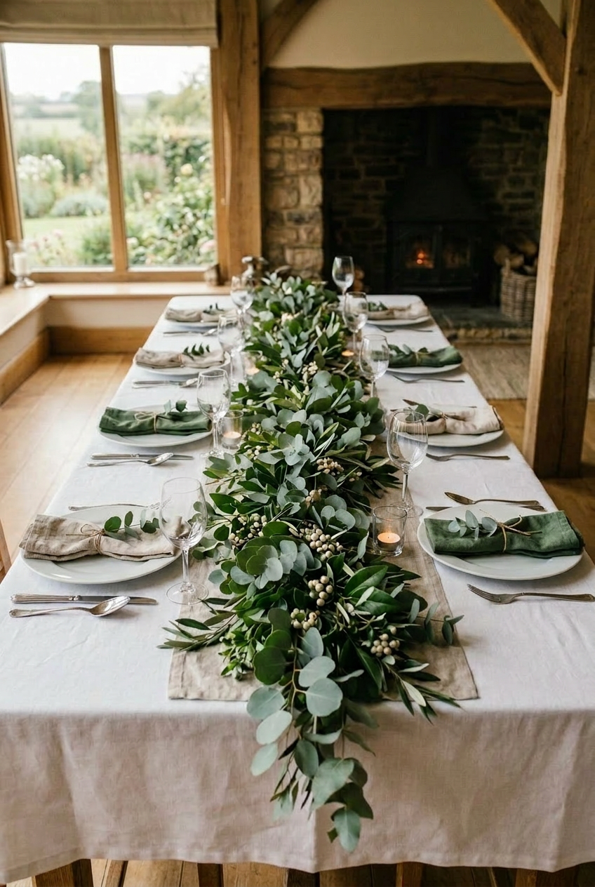 12' Eucalyptus Table Garland (Live)