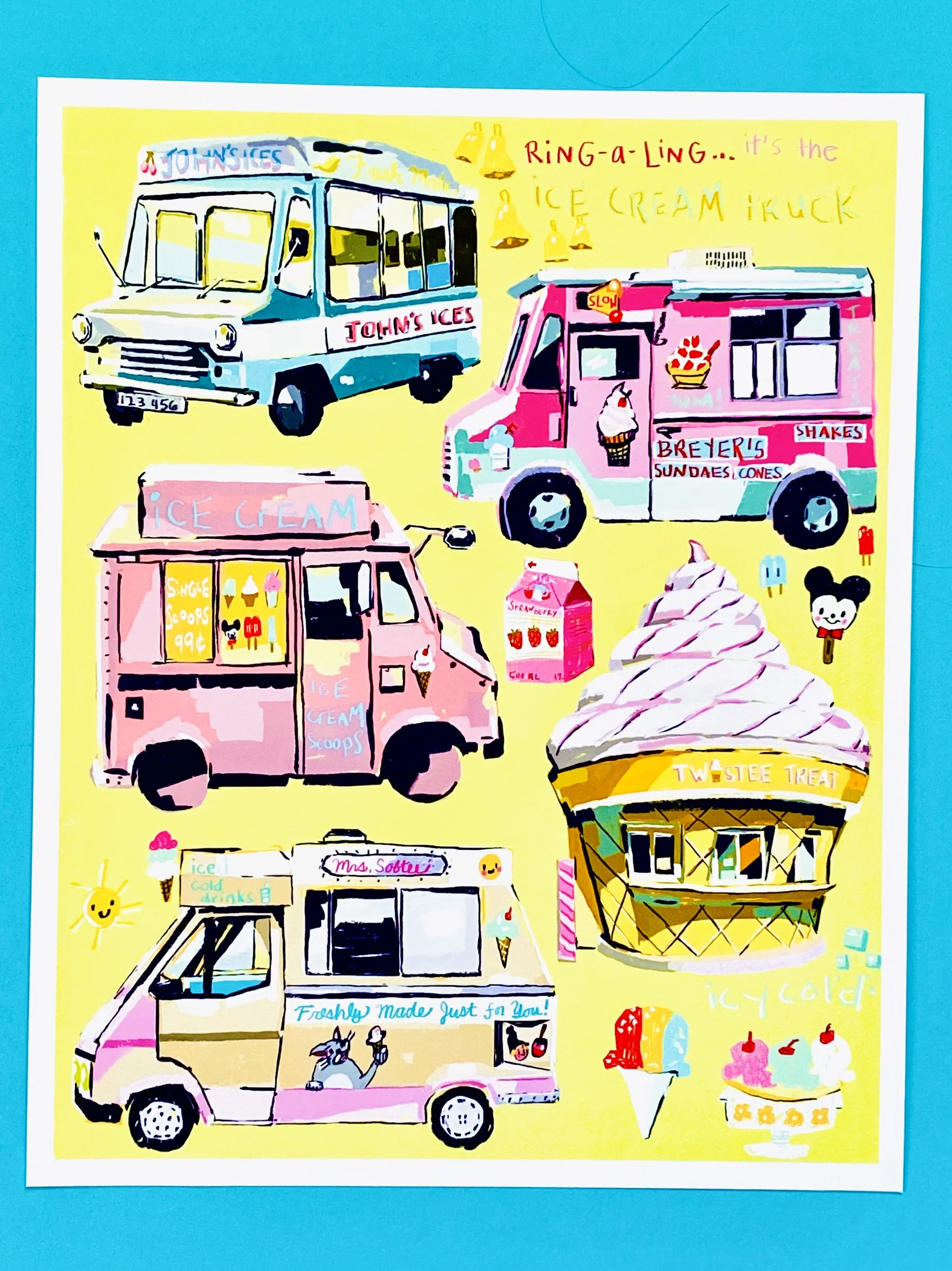 Vintage Ice Cream Truck Art Print