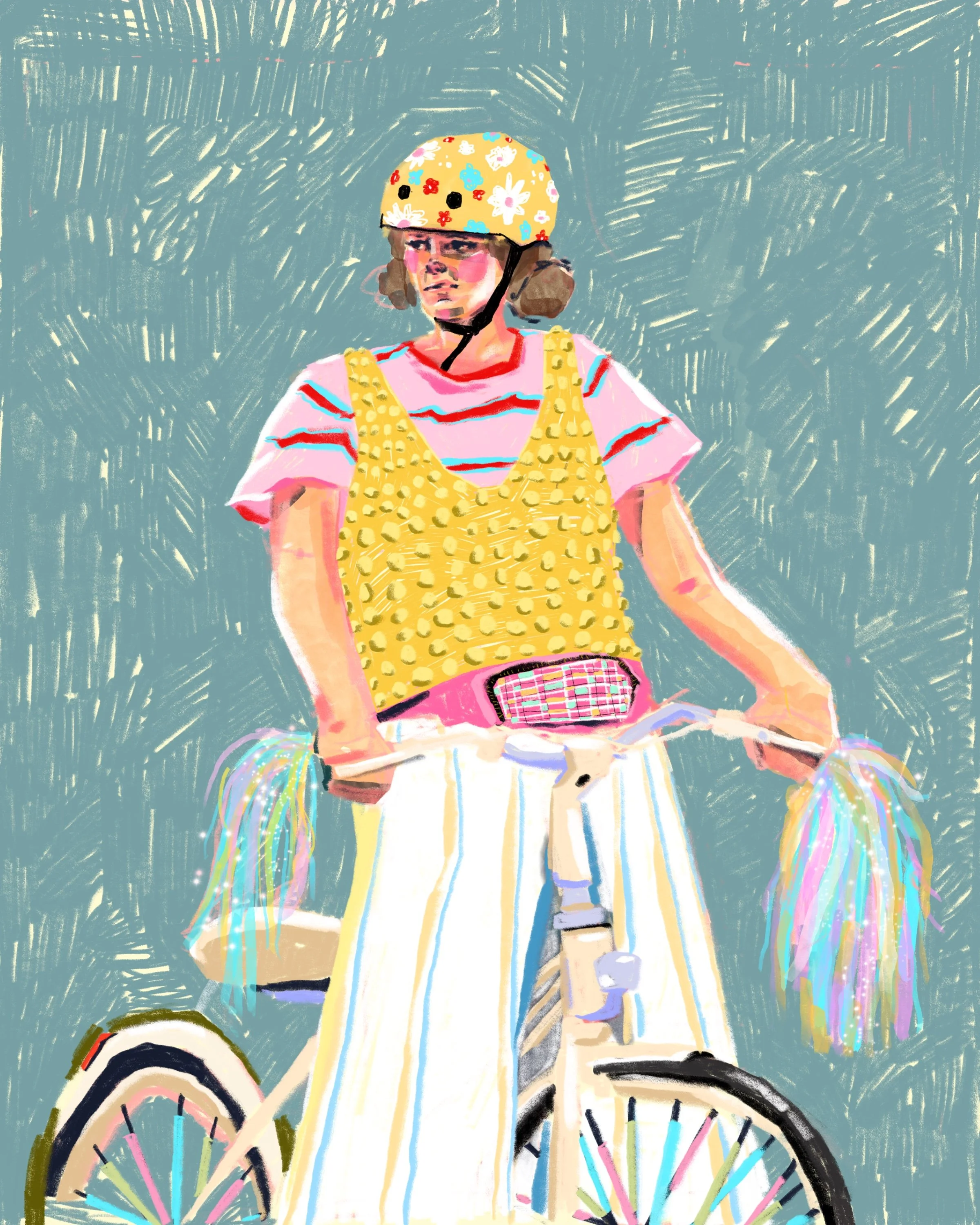 Playful Bike Rider Fine Art Print