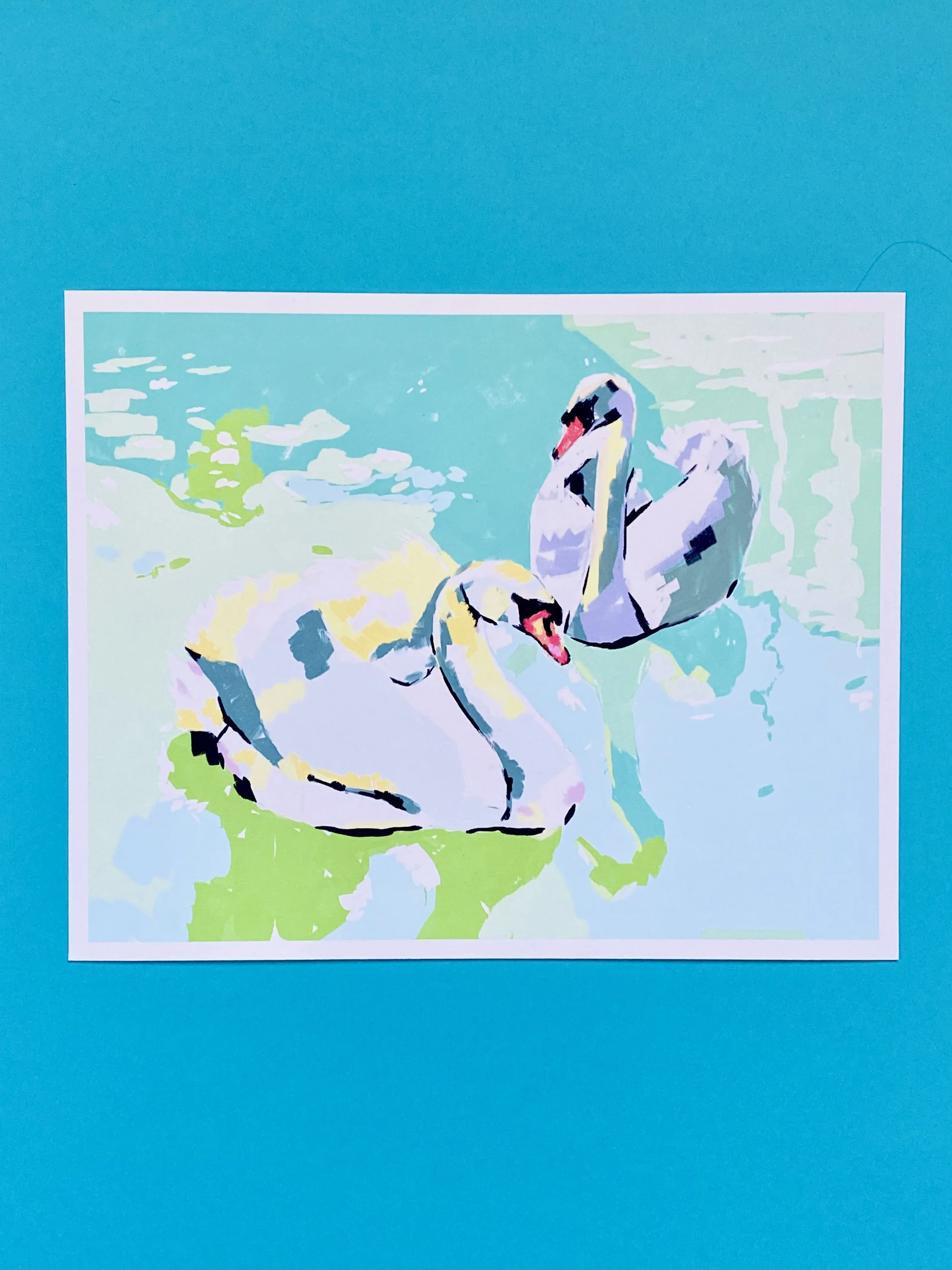 Swans on a Lake Fine Art Print