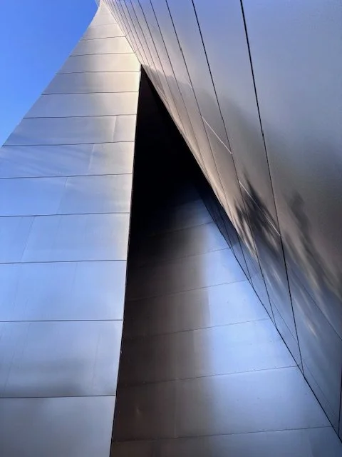 Close-up of Wal Disney Concert Hall in Los Angeles, CA.