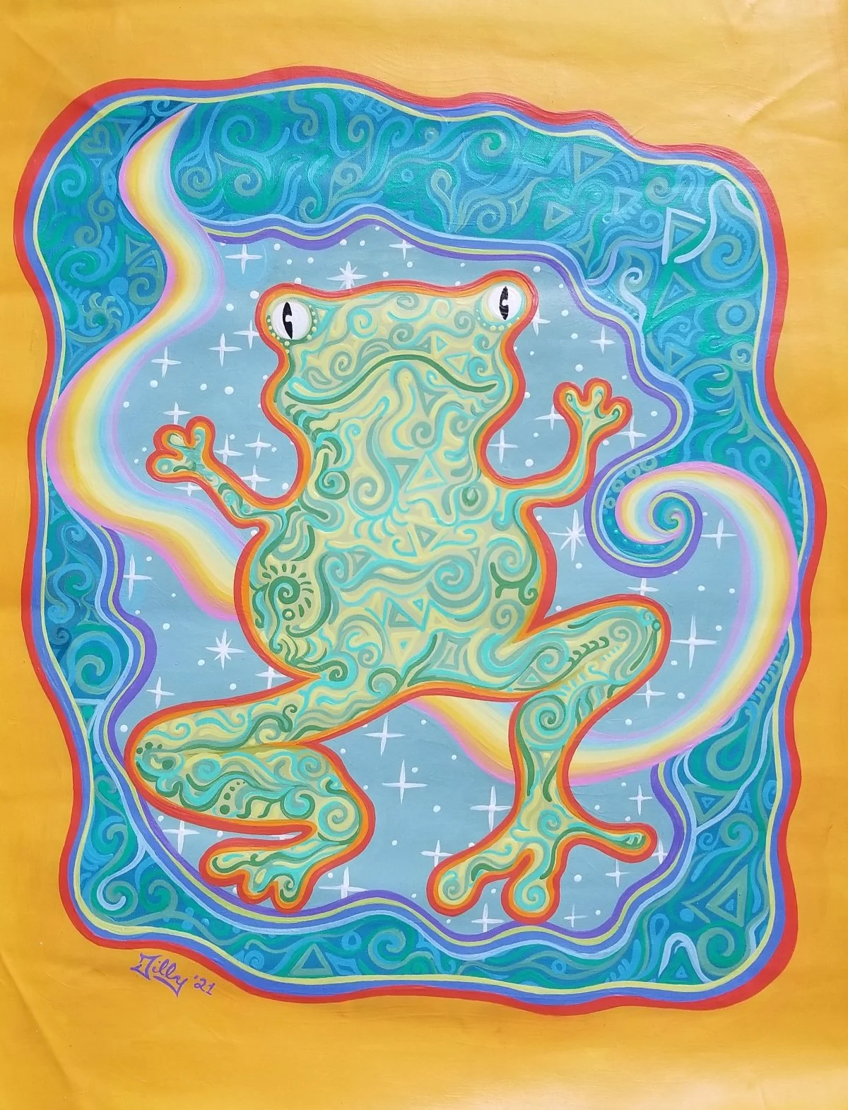 Psychedelic Rainbow Frog