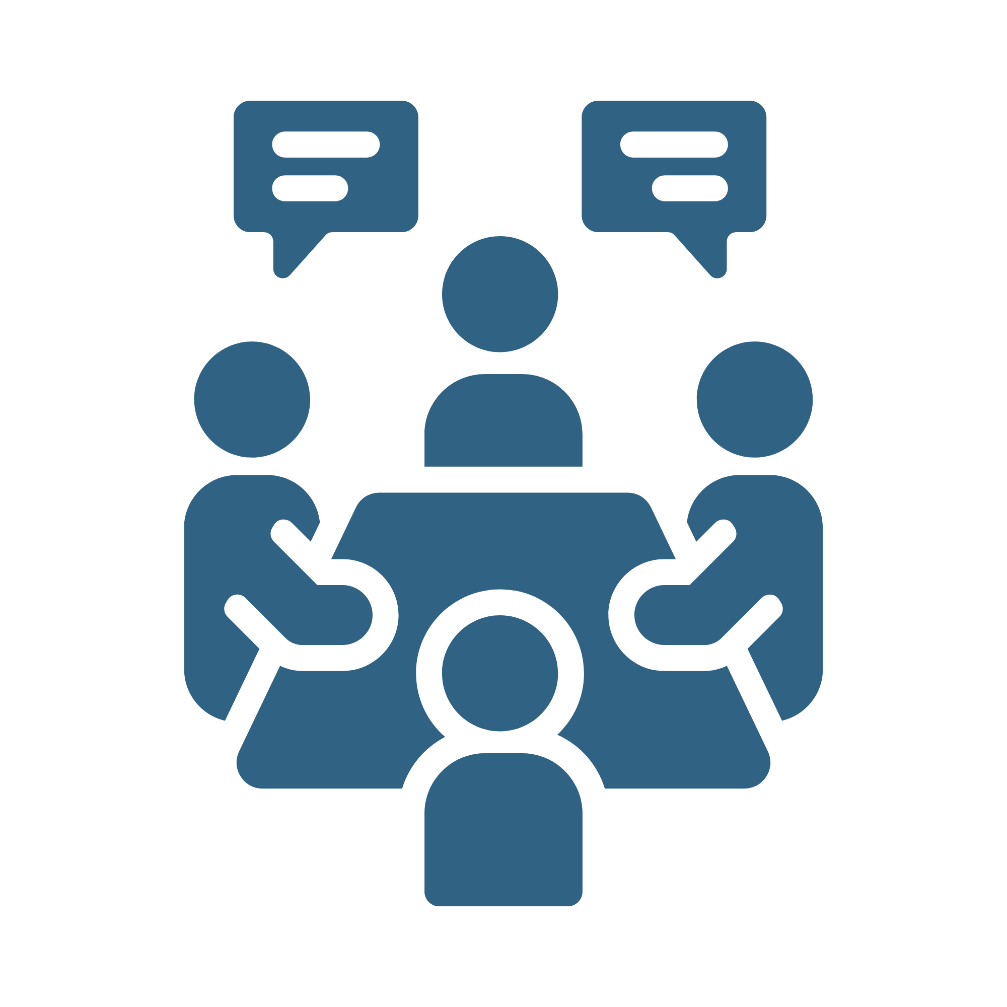 Illustration of a person at a podium speaking to an audience, with speech bubbles indicating conversation or discussion.