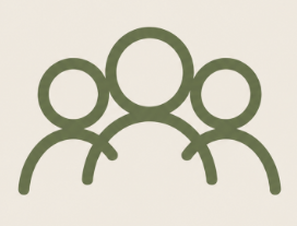 Icon of three people representing a group or community.