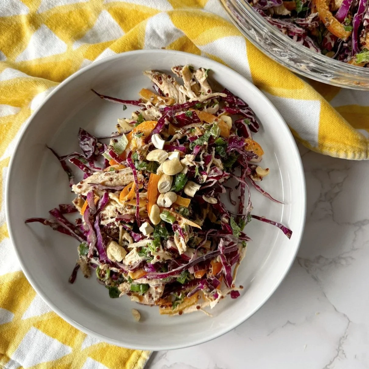 Crunchy Thai Inspired Salad with Cashew Dressing