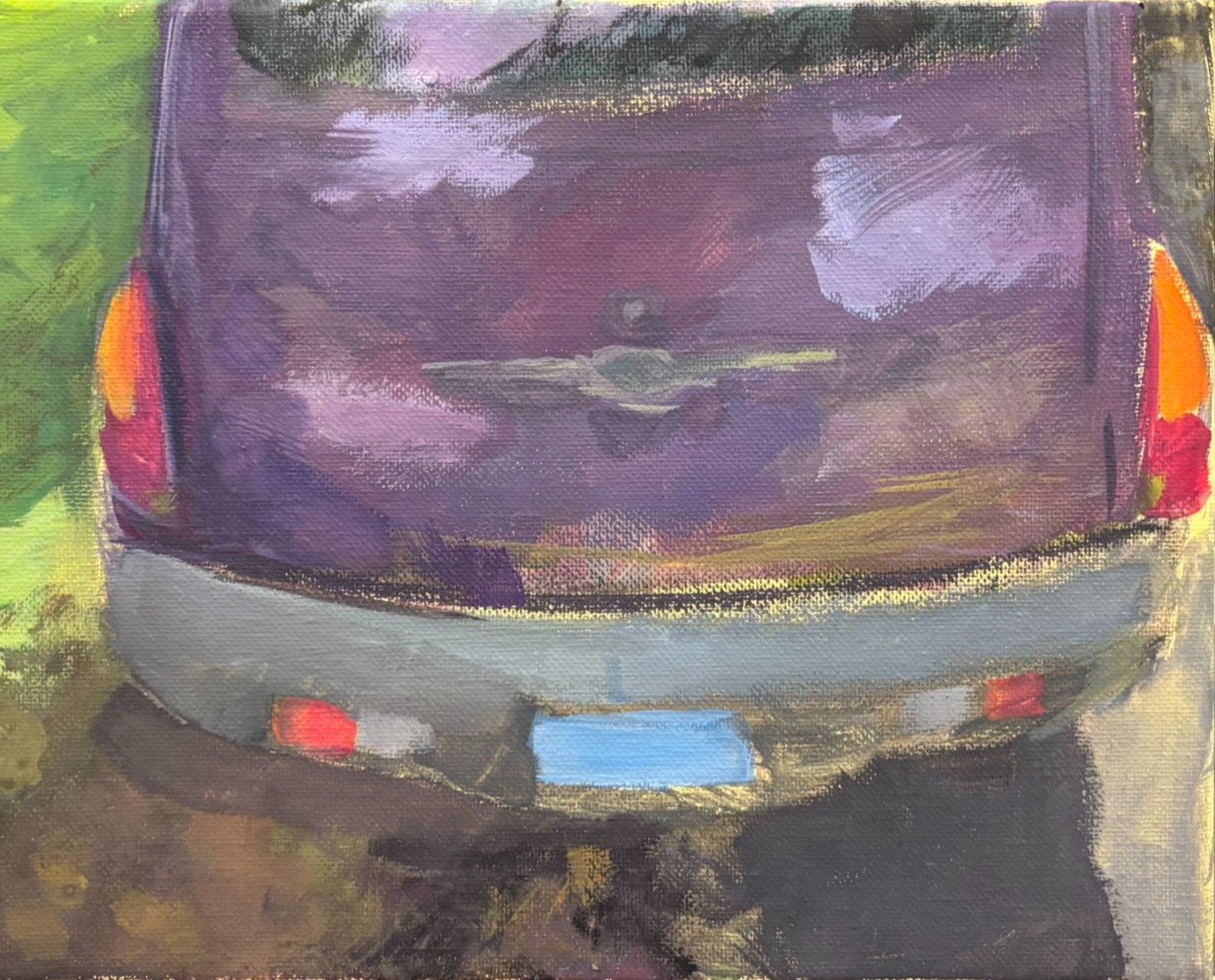 'PT Cruiser 2', 2025. Gouache on canvas, 8 x 10 in. 