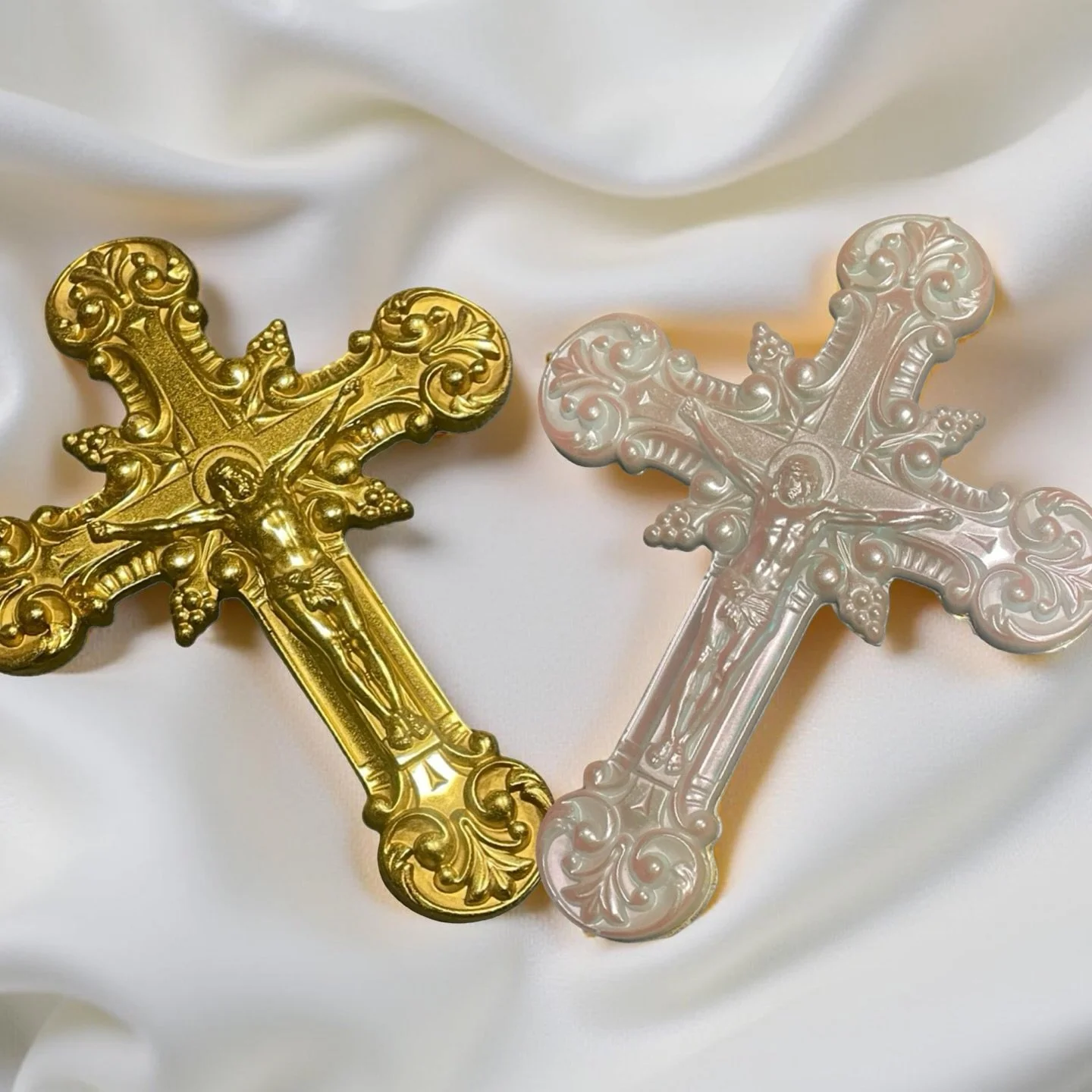 Introducing our beautiful resin Crucifix 

Measuring approximately 7x5&rdquo;, each crucifix is lovingly crafted using @letsresin epoxy resin to reflect both artistry and faith, serving as a powerful reminder of Christ&rsquo;s love and sacrifice. 

✨