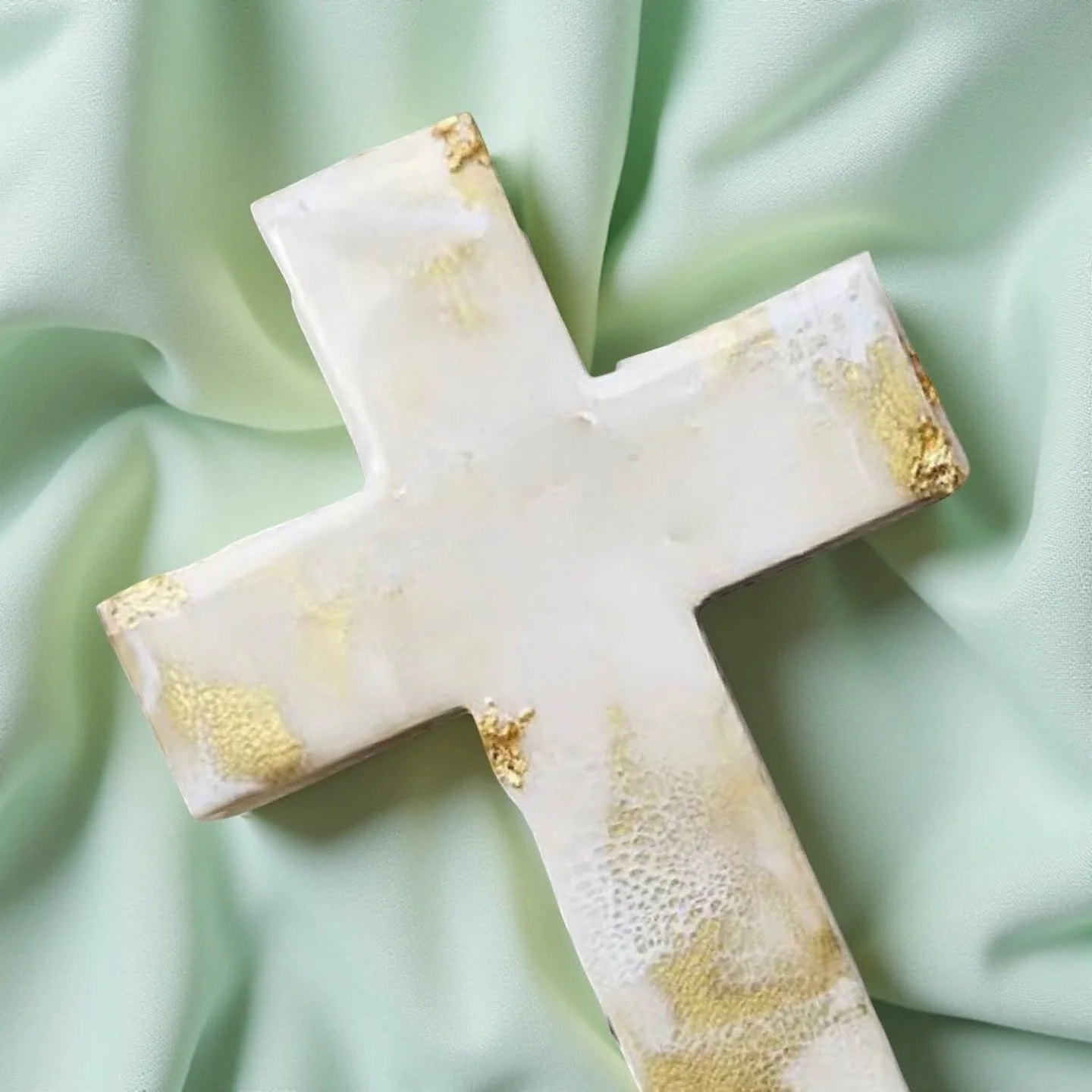Revisiting this gold and white marbled cross brings me back to moments of reflection and growth. Each swirl and accent tells a story of God&rsquo;s light breaking through my doubts. I want to share this light with others, hoping it inspires you as mu