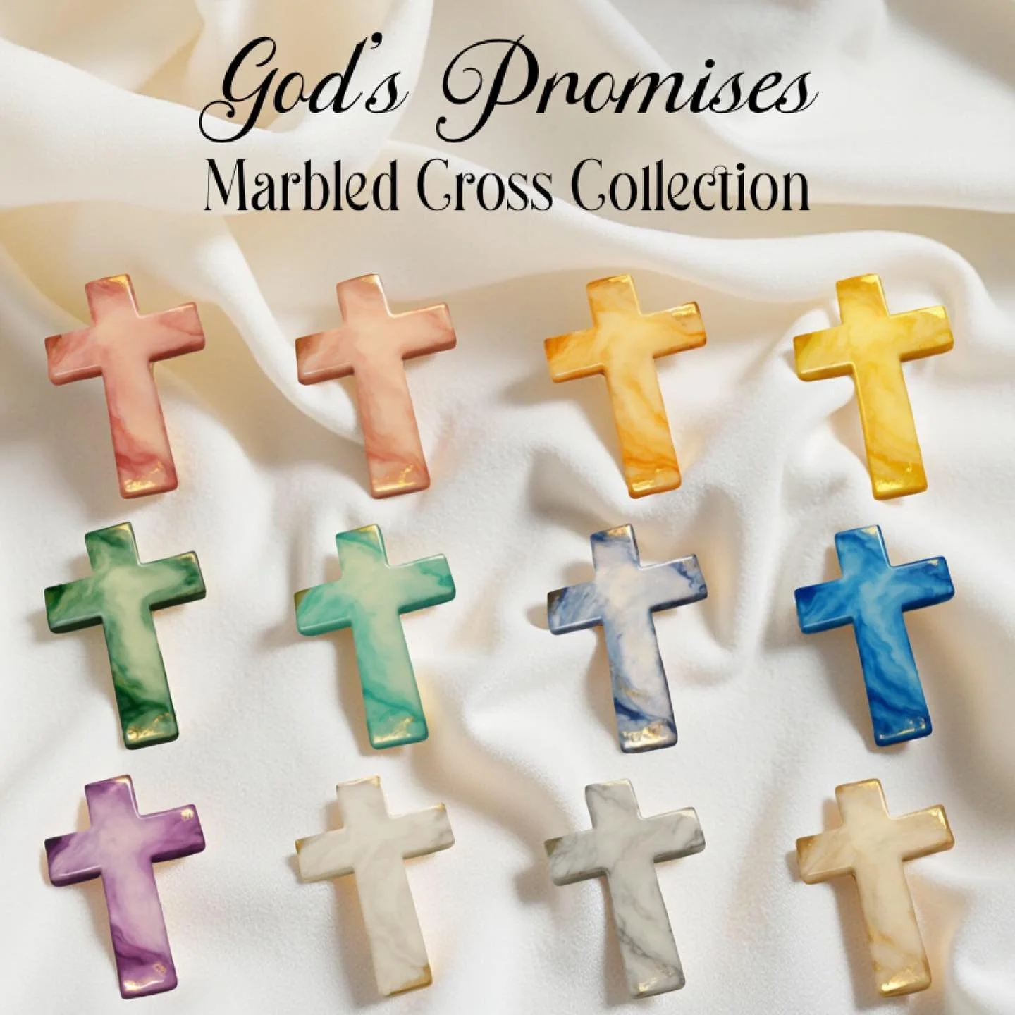 ✨ Introducing &ldquo;God&rsquo;s Promises: Marbled Cross Collection&rdquo;! ✨ 

After two years of pouring my heart and soul into perfecting my resin technique, I&rsquo;m thrilled to share this vibrant collection with you all! Each cross is a unique 