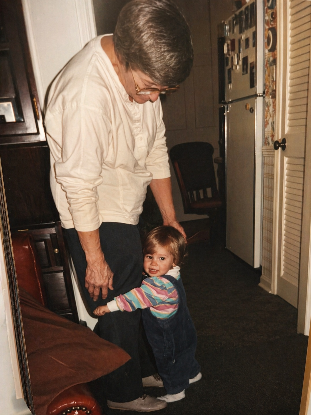 gvb founder as a baby holding the leg of her grandmother in house in Franklin, Tennessee