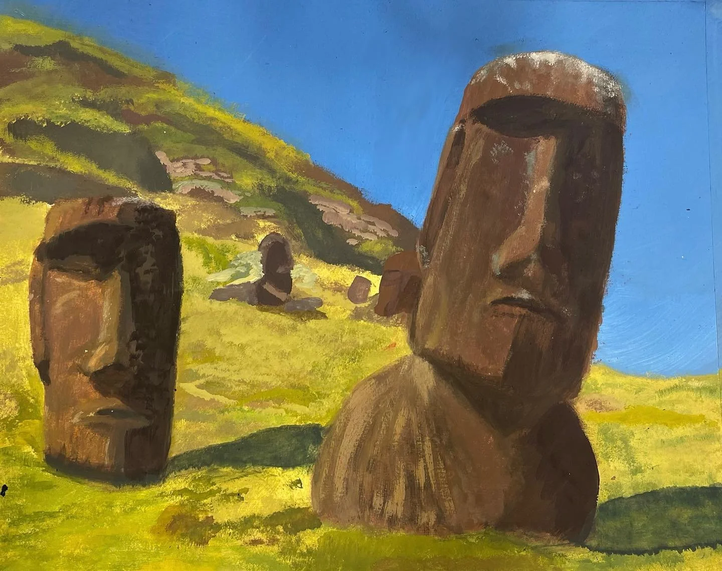 some easter island statues for funsies + process pics + sketch painting (18x24 acrylic)
-

#acrylic #painting #scenepainting #art #visualart
