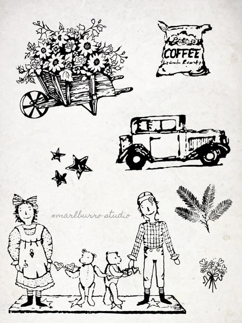i&rsquo;ve been really enjoying collecting old stamps lately and thought digitizing them as tattoo flash would be cute :) don&rsquo;t want to sound conceited but if anyone happens to want to use one of the designs you can get a tattoo ticket from my 