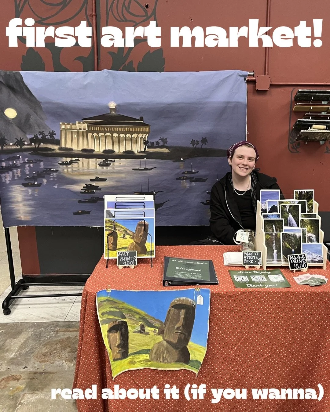 i did an art market!! and wrote about it on substack (link in bio on my website) 😎😎😎😎 plus some art i&rsquo;ve made that i haven&rsquo;t posted lately! how&rsquo;s everyone&rsquo;s week going btw #artist #illustrator #artmarket #portland