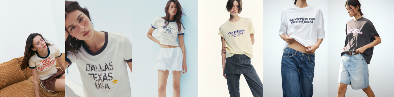 Slogan t-shirt graphic design for Zara, by Studio Favric — fashion print design studio.