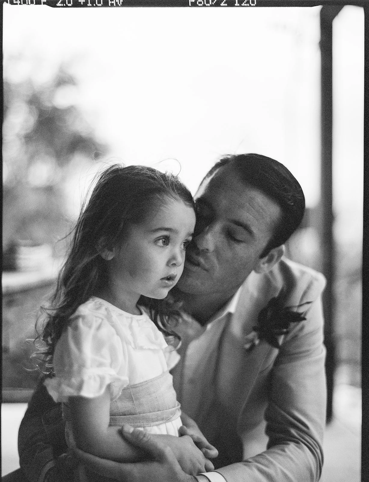 father and daughter portrait shot on film