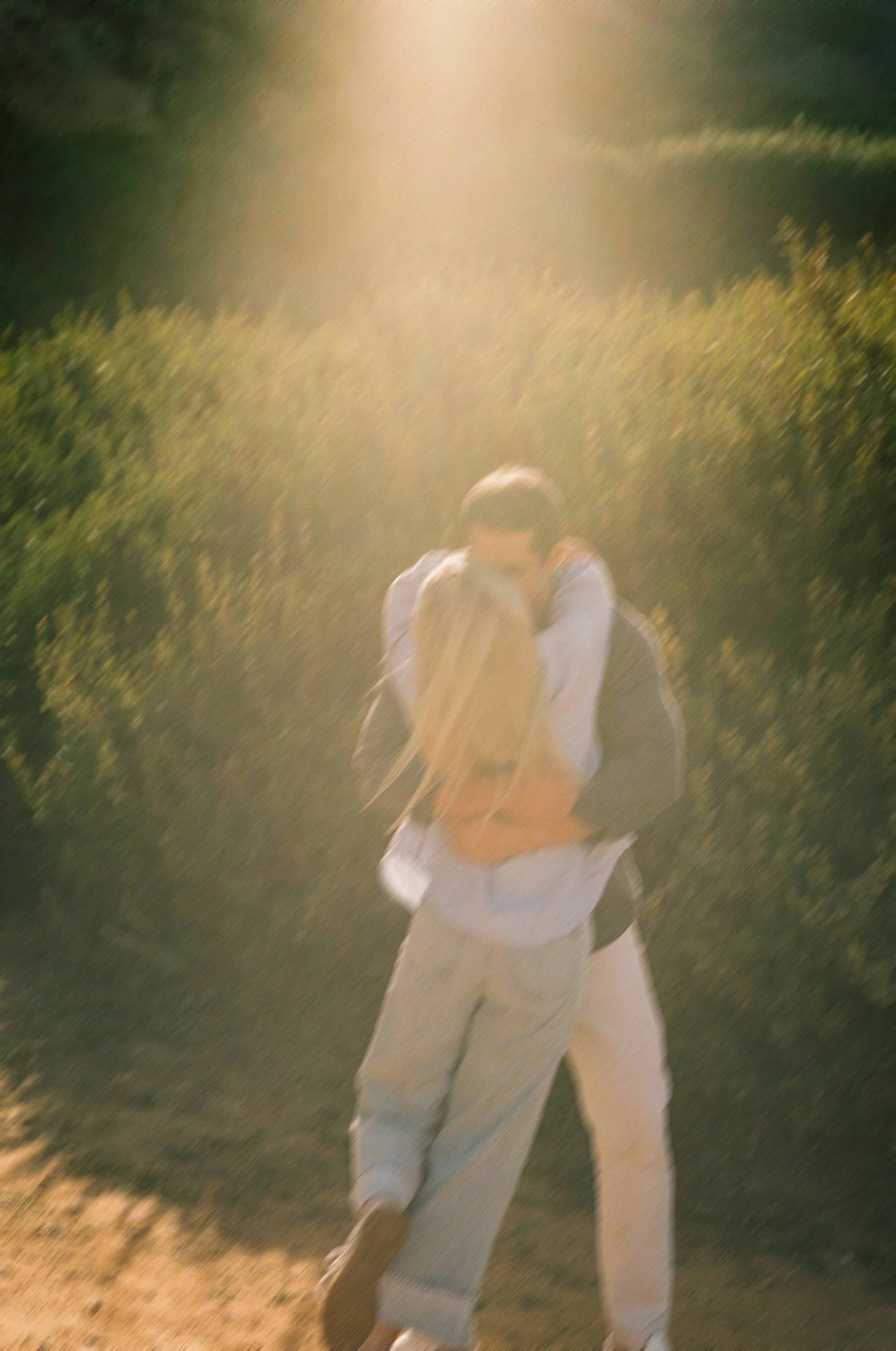 Couple engagement photos shot on film in natural lighting