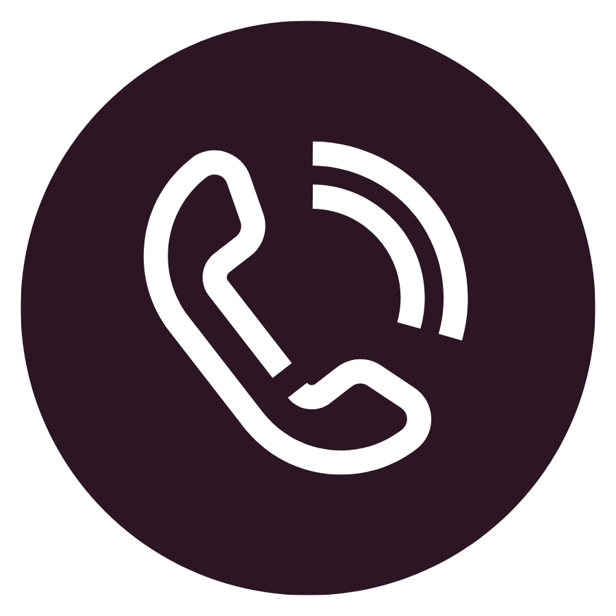 Icon of a telephone receiver with sound waves indicating a call or phone call