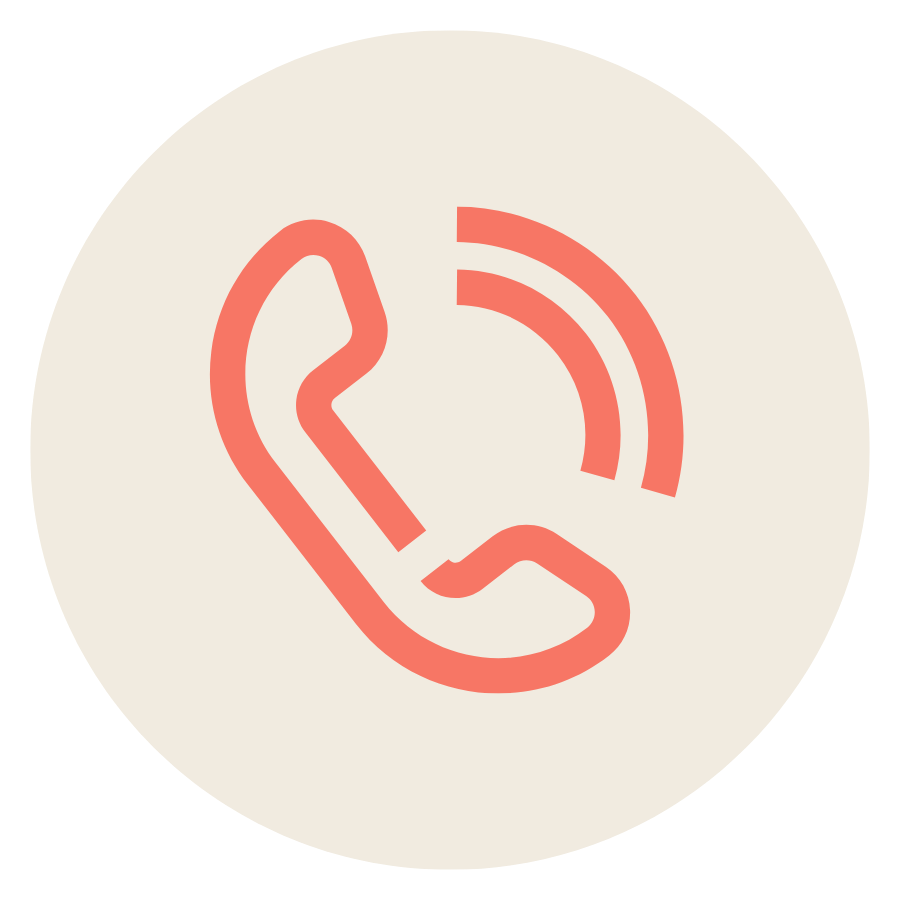 Icon of a telephone receiver with sound waves indicating calling or ringing.