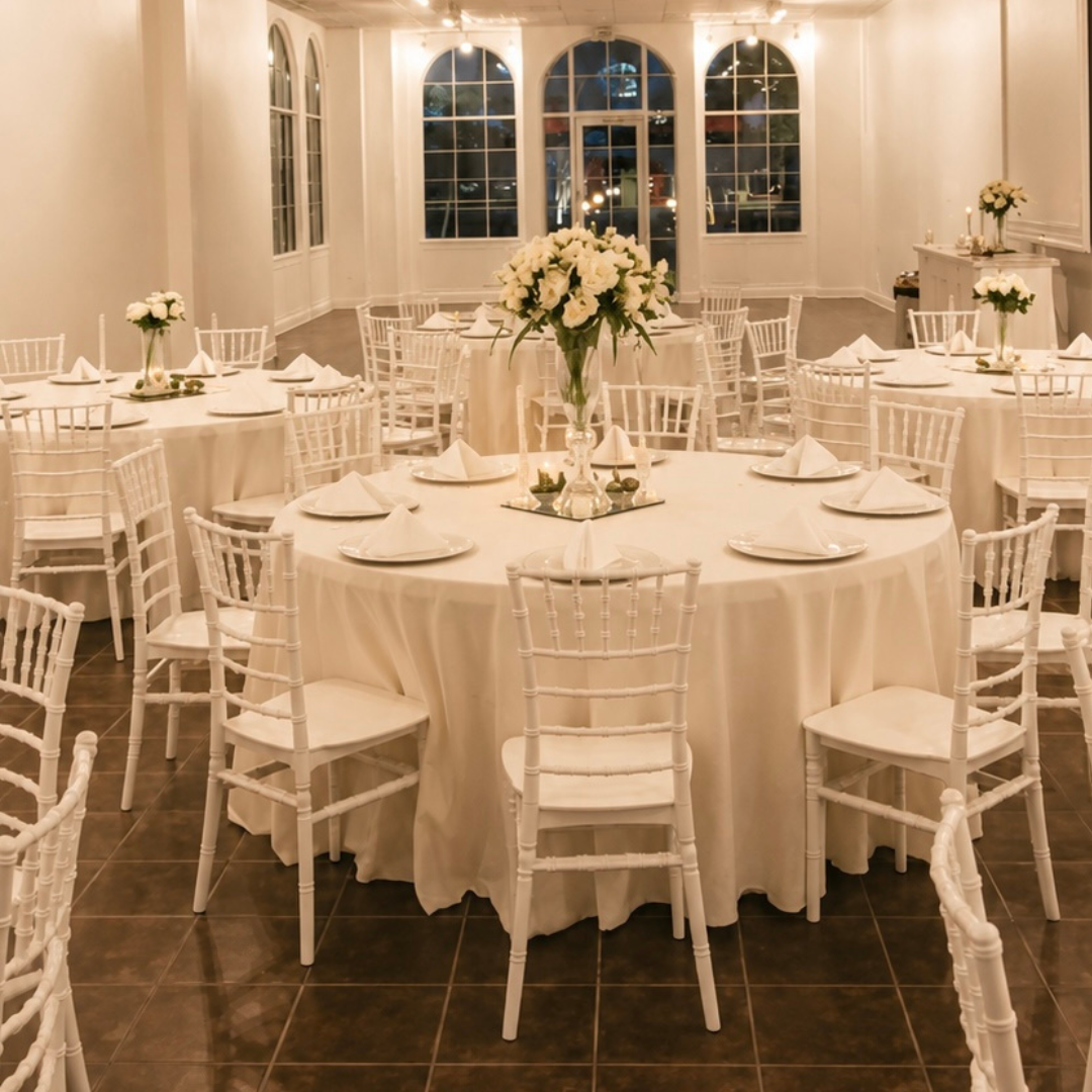 Empty room with tiled brown flooring, white walls, and a suspended ceiling with fluorescent lights, air conditioning vents, and ceiling-mounted track lighting.