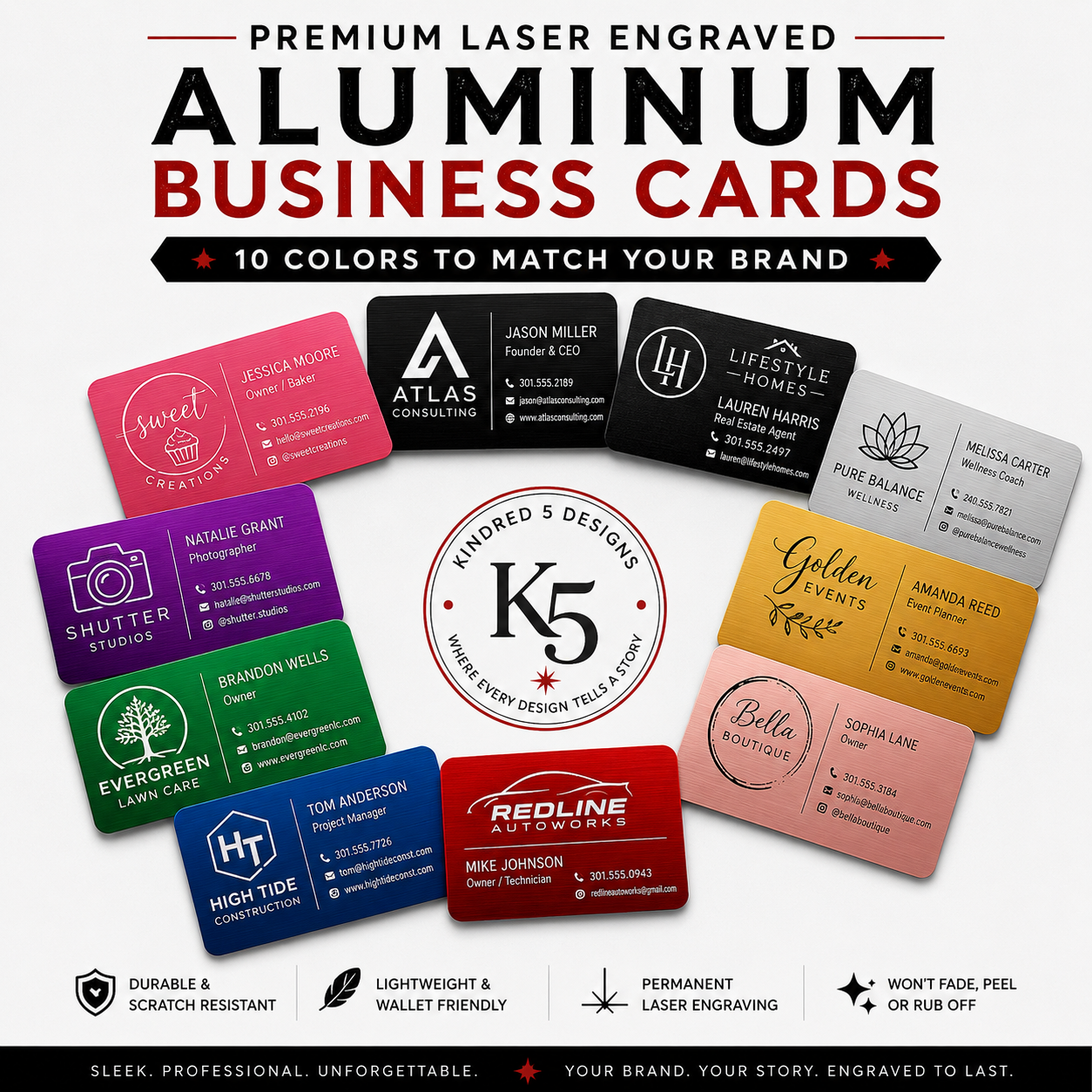 Custom Engraved Metal Business Cards