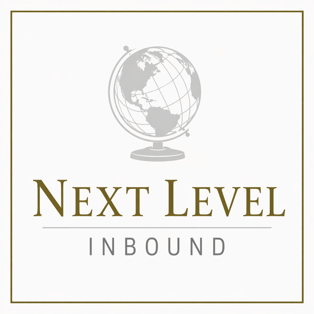 Logo with a globe image and the text "Next Level Inbound" on a white background.