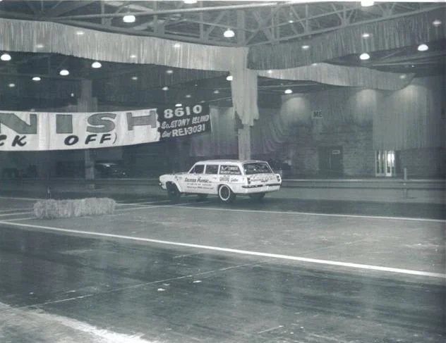 Indoor drag racing in the 60's!